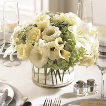 White Linen Centerpiece